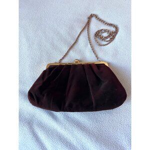Vtg Velvet‎ Purse Carla Marchi Chain Strap Classic  Cliutch Crossbody Evening